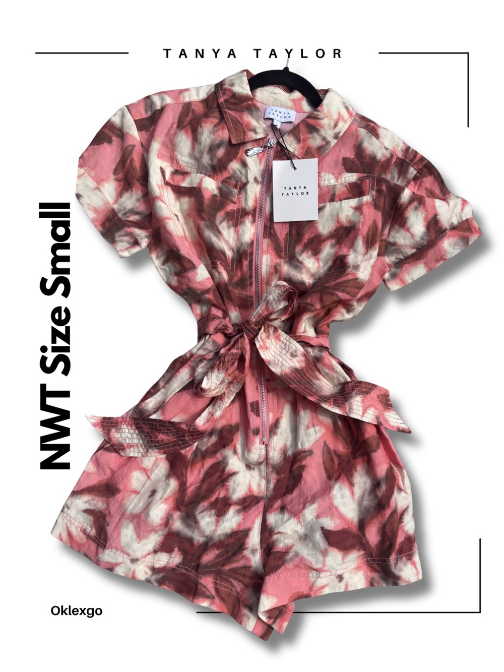tanya taylor skye romper nwt size s watercolor floral